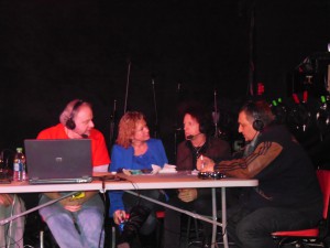 Willie Nile and Joe D'Urso being interviewed by Beverly Beveridge and Bert Baron from WCTC 1450