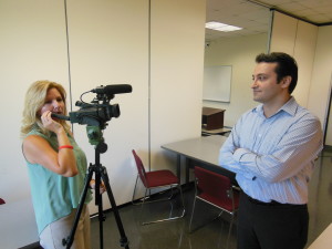 Tara_Jean Vitale interviewing Dr. Sam Wakim from Zufall Health Center.