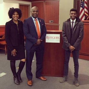Kayla Jackson and Murtala Aliyu with Newark Mayor Ras Baraka